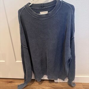 aerie women’s  Slate Blue ribbed Crewneck Sweater